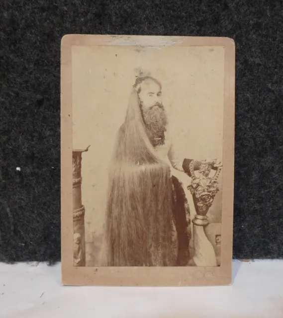 1880's Annie Jones Bearded Lady Eisenmann Cabinet Photo  P.T. Barnum FREAK SHOW