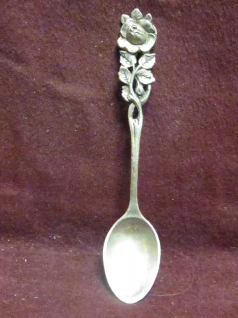 Vintage German 800 Silver ROSE DEMITASSE SPOON 4 1/4" 13g No Monogram