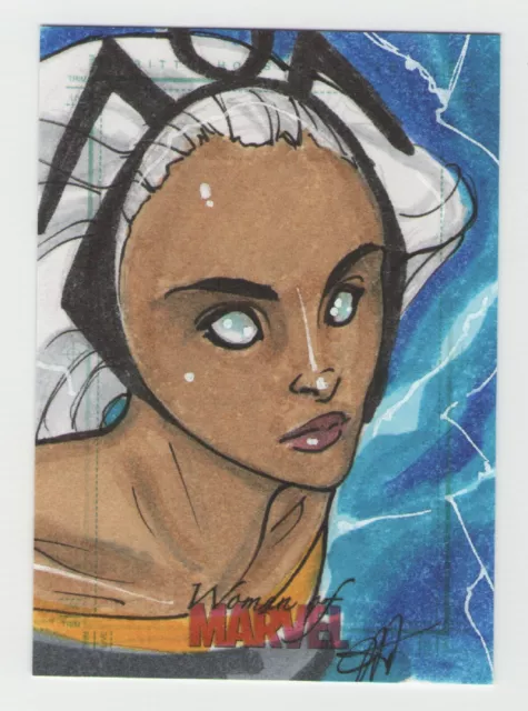 Women of Marvel series 2 - sketch card of Storm by artist Jessica Hickman