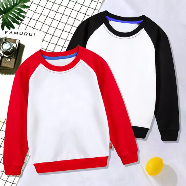 Kids Boys Girls Pullover Spring Tops Long Sleeve Sweatshirt Warm Daily Wear