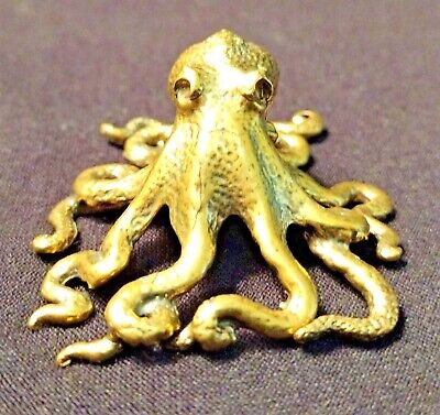 Solid Brass Mini Octopus Statue