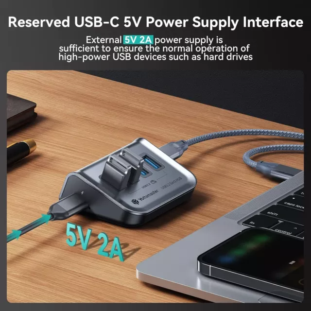 Yottamaster Multiport USB C Hub Splitter Verteiler USB 3.2 für PC Macbook Laptop 3