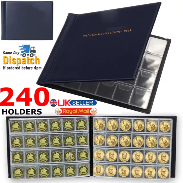 240 Album Coin Penny Money Storage Book Case Folder Holder Collecting Collection