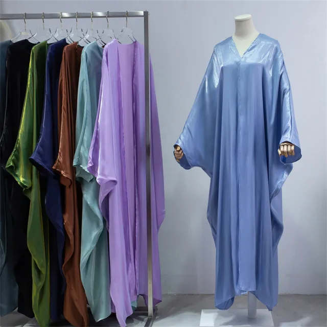 Kaftan Muslim Women Open Kimono Cardigan Abaya Dress Islamic Dubai Robe Ramadan