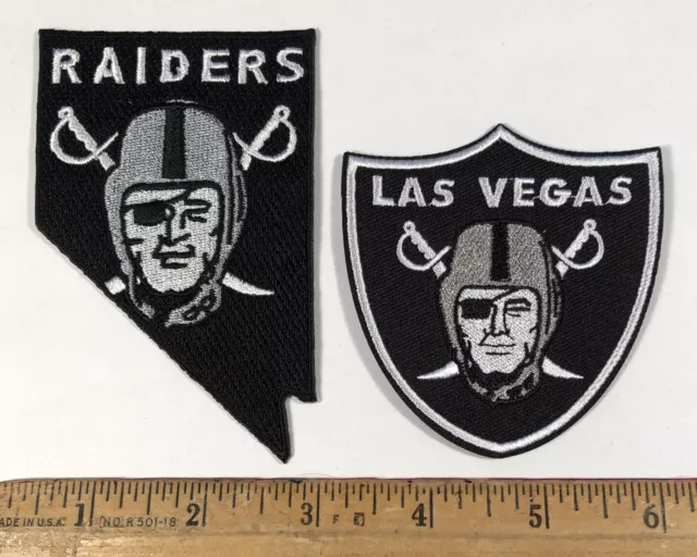 Lot Of 2 Las Vegas Raiders Iron On Patches NFL Football Shield Logo