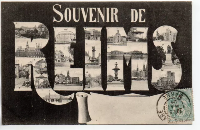 REIMS - Marne - CPA 51 - Cartes Souvenir - carte multi vues souvenir de ...