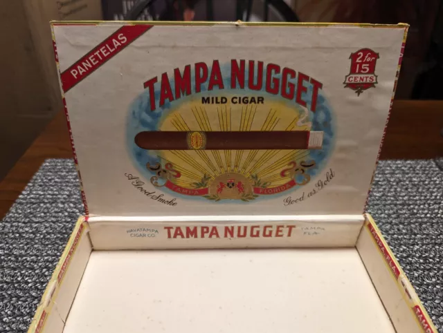 Vintage Tamp Nuggets Mild Cigar Panetelas Cigar Box (Empty)