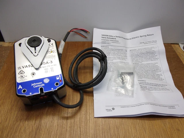 Johnson Controls VA9208-GGA-3 Electric Ball Valve Actuator 70 in.-lb. 24VAC