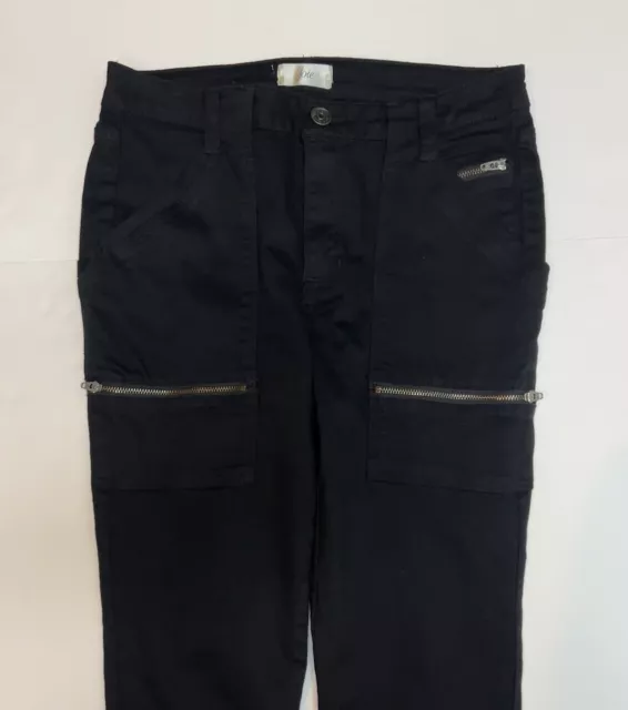 $218 Joie Black Utility Cargo Zip Pocket Park Stretchy Skinny 6 Jeans Pants 3