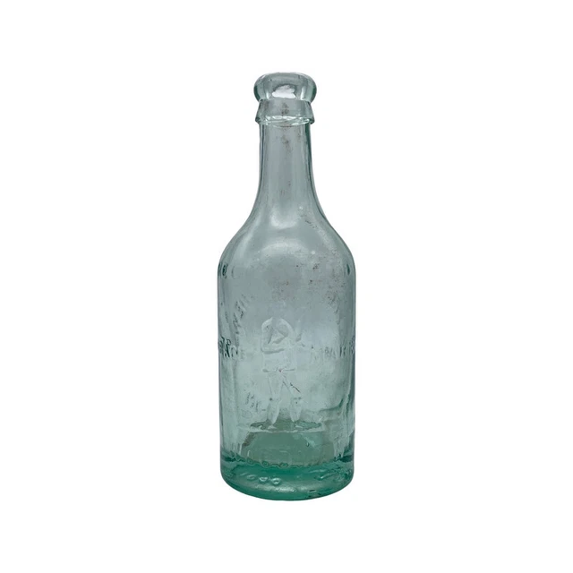 Alfred R Matthews Middleton Lancashire Clear Pictorial Embossed Blob Top Bottle