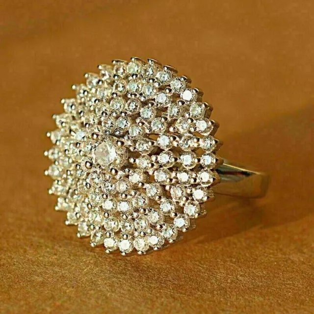 Bague de mariage en diamant simulé taille ronde de 1,75 ct, plaquée or...