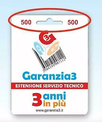 Garanzia3 Gr3-500 Estensione Di Garanzia Servizio Tecnico 3 Anni Massimale 500€