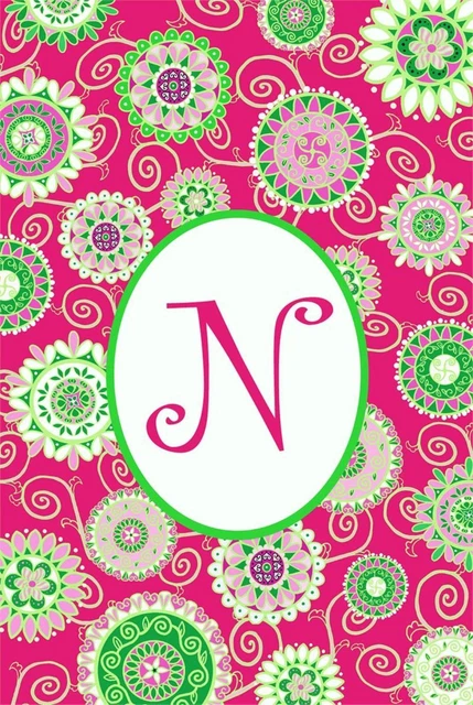 Beautiful Fashion Circle Double Sided Monogram N Garden Flag