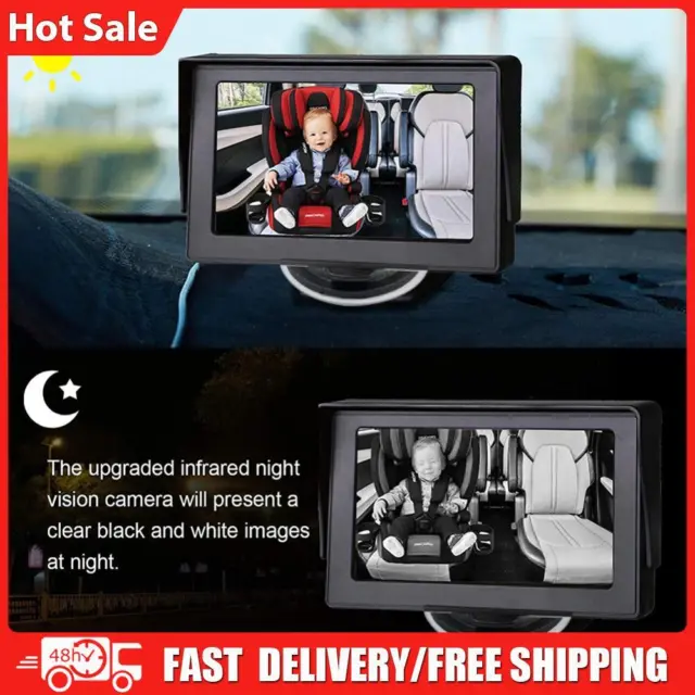 Monitor auto bambino nero display specchio auto 4,3 pollici schermo pieghevole