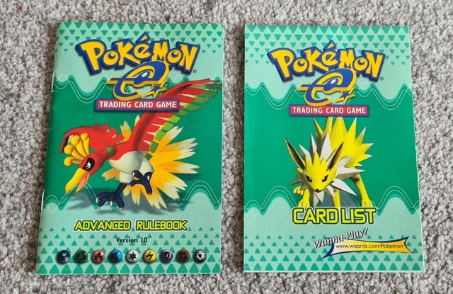 Pokemon Skyridge Advance Rulebook Version 10 & Card Checklist Rare