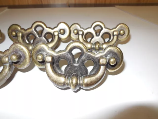 U1 Vintage Pierced Chippendale Antique Brass Finish Drawer Handles Cabinet Pulls 2