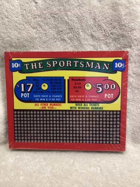 The Sportsman Vintage Punch Board 10 cent Game NEW & SEALED