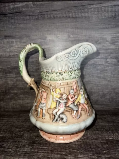 Tam O'Shanter Robert Burns Poem Pitcher Jug Ceramic Molded Relief Ridgeway Scene