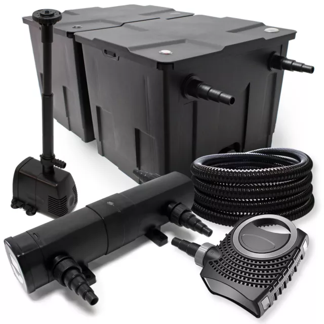 Kit de filtration de bassin Filtre 60000l Stérilisateur UV24W Pompe-Fontaine 058