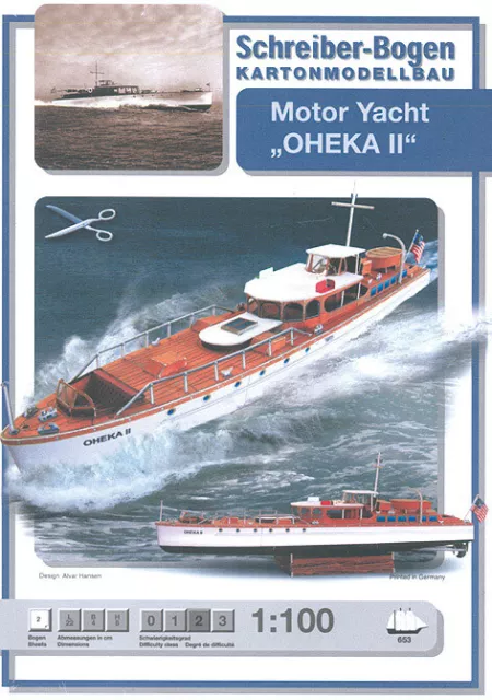 Kartonmodell Motoryacht "OHEKA II 1:100 Schreiber Bogen