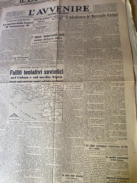 L'Avvenire--Radiomessaggio del Maresciallo Graziani  28-09-1943