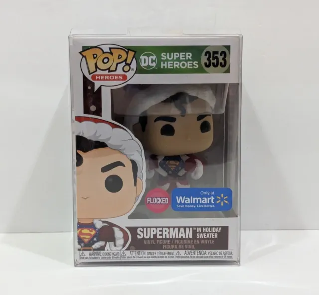 Funko POP! Superman DC Super Heroes #353 Christmas Flocked Walmart Vinyl Figure