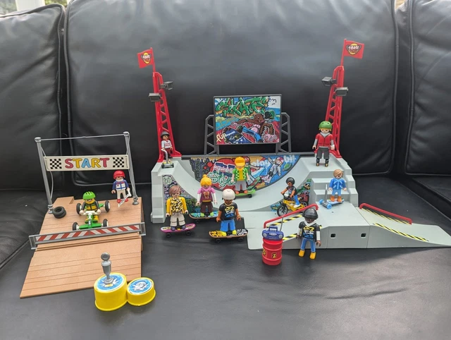 PLAYMOBIL * SPORT * Skateboard Violet Jaune Zick Zack Skate Parc 4414