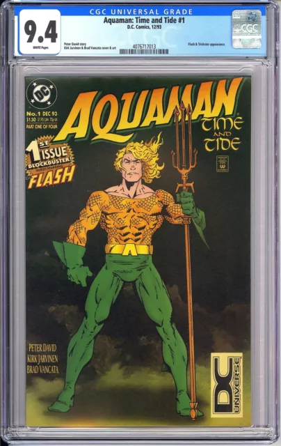 Aquaman Time & Tide 1 CGC 9.4 1993 4076717013 DCU UPC Variant 1st Issue Key