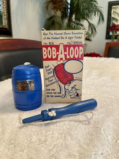 VINTAGE ROMCO 1958 BOB-A-LOOP WOODEN TOY GAME w/ORIGINAL BOX MADE IN ...
