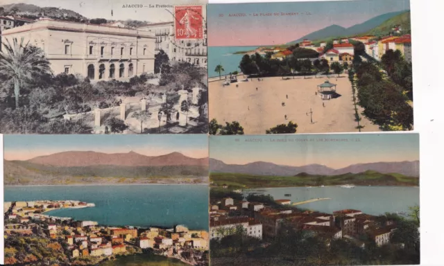 Lot de 4 cartes postales anciennes postcards AJACCIO CORSE 7