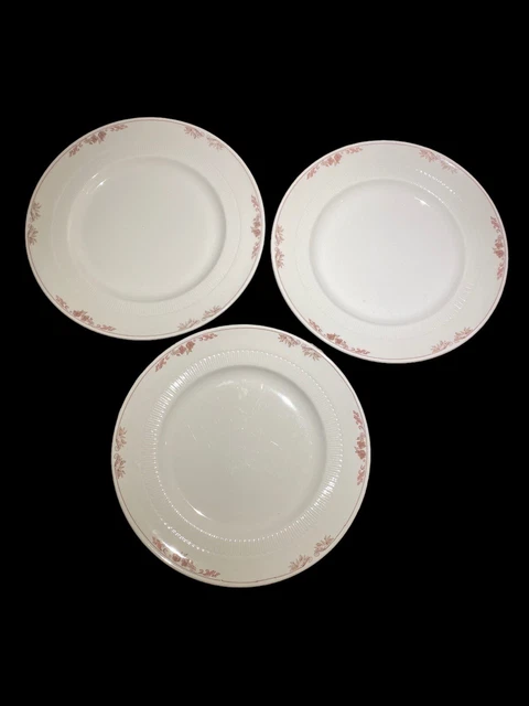 3 Syracuse China Montlynn Dinner Plates 10 3/4" Pink Flowers Restaurant Ware