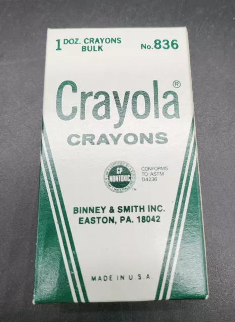 Lot (5) Vintage Crayola 12-Count Binney & Smith Crayons No. 836 Box Gray  Pink +