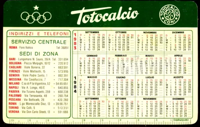 Calendario da tasca Calcio 1970-1971 Serie A e Serie B Viamal R503 ^