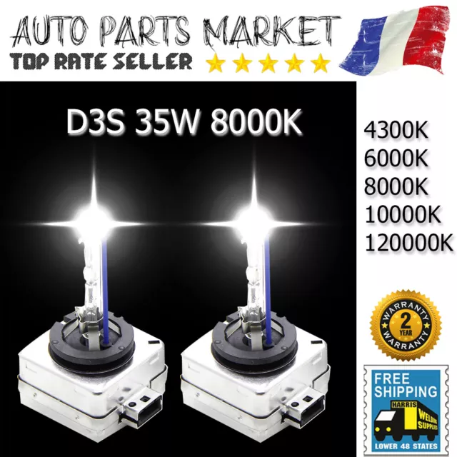 2 AMPOULES D3S 35W Xenon HID Lampe POUR AUDI 6000K 8000K MA