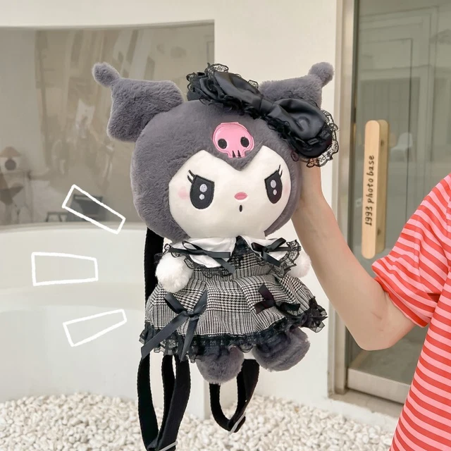 KUROMI CUTE CARTOON Doll Backpack Messenger Bag Plush Toy Doll Kids