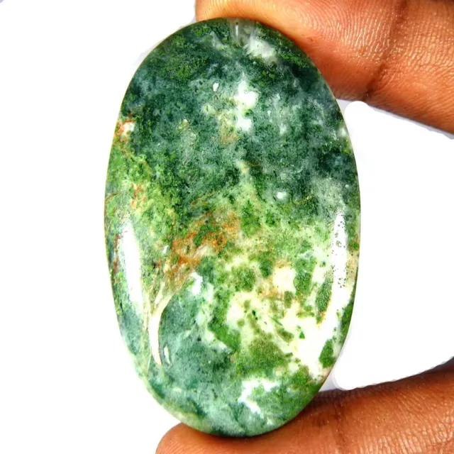66.60 Cts Natural Green Moss Agate Oval Cabochon Loose Gemstone