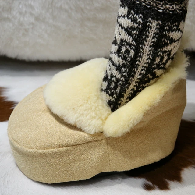 Lambskin - Foot Warmer Nature Foot Muff Lambskin Shoe Various Colors