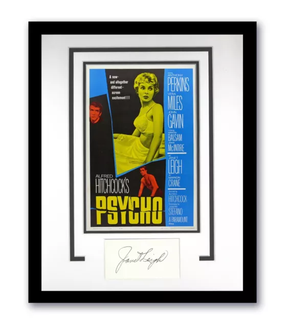 Psycho Janet Leigh Autographed Signed 11x14 Framed Poster Hitchcock Horror ACOA