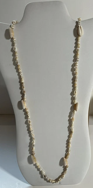 Necklace Hawaiian Hilo Seashell Vintage Hangs 16 Inches No Clasp