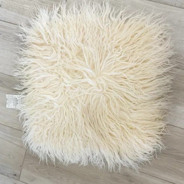 MON CHATEAU IVORY 100 Authentic Long Tibetan Lamb Fur Pillow Zip Close 18 x 18 19.49 PicClick