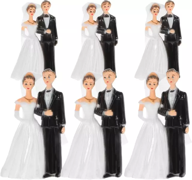 Bride and Groom Figurine 6pcs Bride and Groom Mini Figurine Wedding Cake Toppers