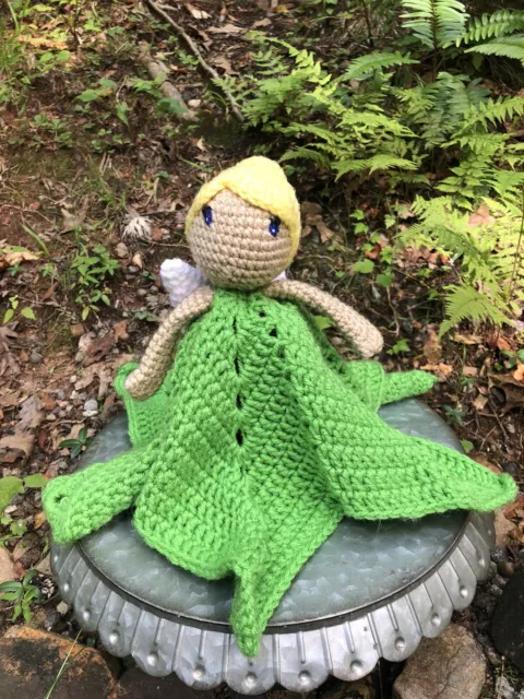 Tinker Bell Handmade Crochet Doll Disney Peter Pan Green Fairy Magic Gift Girls