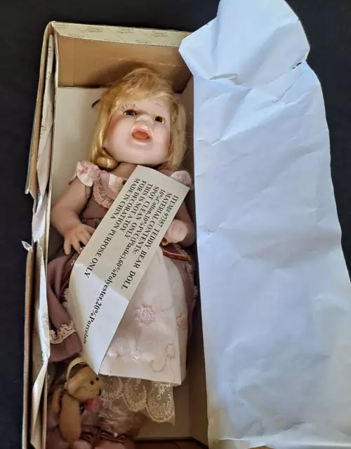 HERITAGE - Signature Collection Porcelain Doll with Teddy Bear - Item #97357