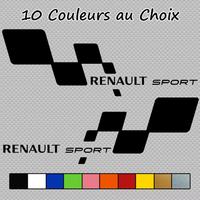 Sticker Renault Sport V2 Decal RS ZOE Mégane Dacia REN04 Couleurs au choix