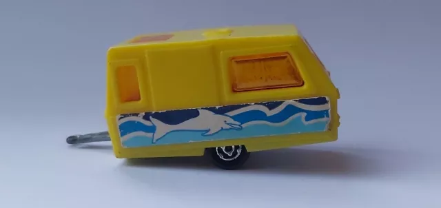 Vintage Majorette St. Tropez #201 Yellow Caravan Toy Car Model Trailer France