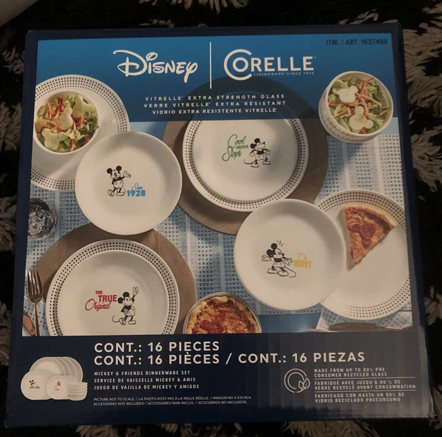CORELLE DISNEY MICKEY Mouse and Friends 16Piece Dinnerware Set Plates