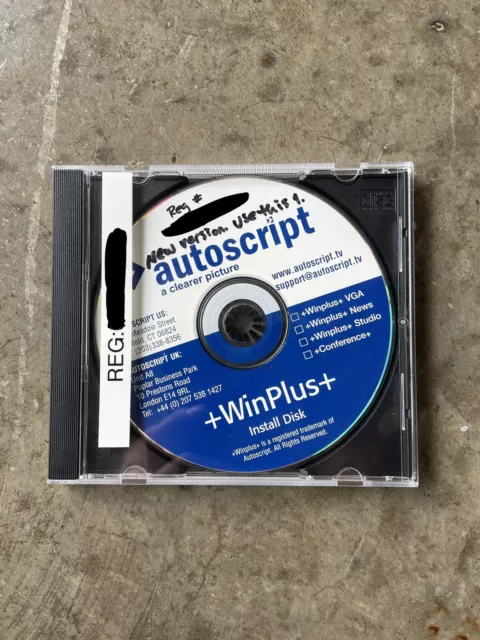 Autoscript WinPlus News Studio Teleprompting Software Install Disk