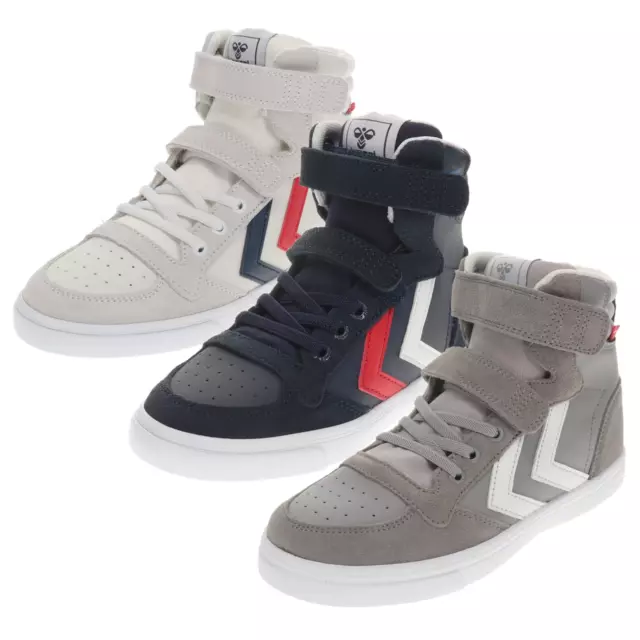 Sneaker unisex Hummel SLIMMER STADIL PELLE HIGH JR bambini scarpe sportive comode