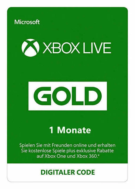 Xbox Live Gold 1 mese di abbonamento - 1 mese codice digitale Xbox One/360 - UE