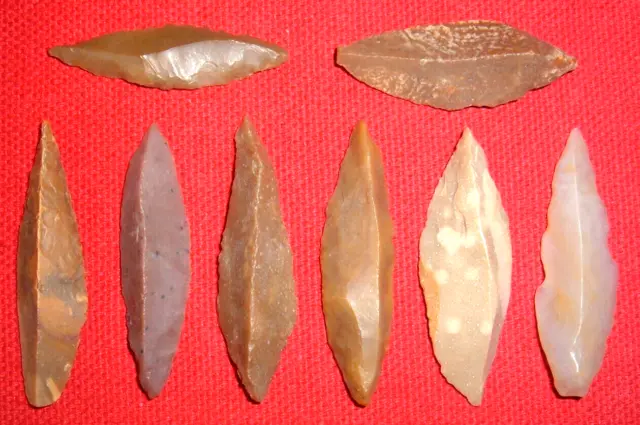 (8) Choice Sahara Morocco Style Blades, Prehistoric African Arrowheads
